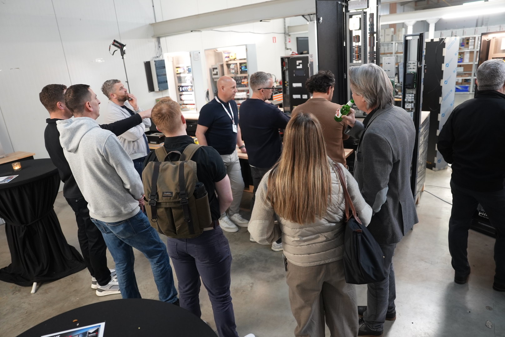 Guests touring the SafeLine Cabinets production line